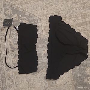 NWT J.Crew black scallop bikini set